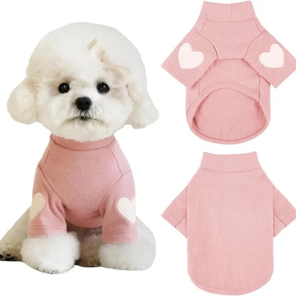perro sueter corazones rosa
