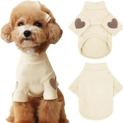 perro sueter corazones blanco