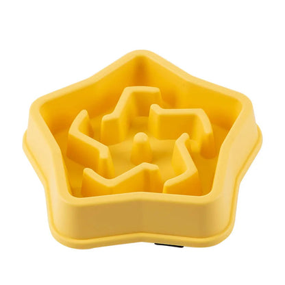 comedero lento de silicona amarillo