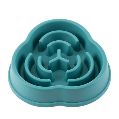 plato interactivo para mascotas azul